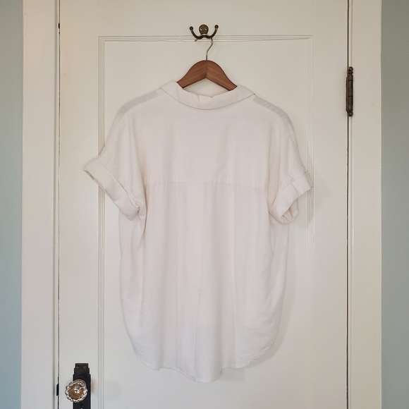 Madewell Linen-Blend Hayden Popover Top – Size S - White - Picture 3 of 7